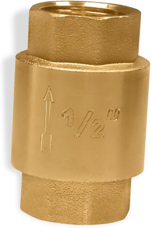 One Way Check Valve 1/2" Female Backflow Preventer, Brass Float for Plumbing Water Boiler Heating