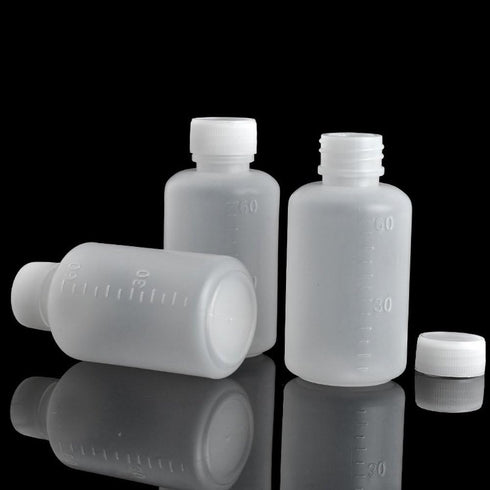 50Pcs 60ml 2oz PE Plastic Empty Small Mouth Graduated Lab Chemical Container Reagent Bottles for Liquid Storage