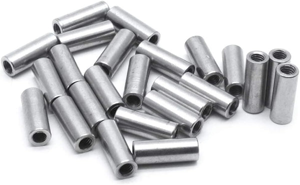 Sscon 25Pcs M4x16mm Round Coupling Nuts, 304 Stainless Steel Fasteners for Rod Bar Stud