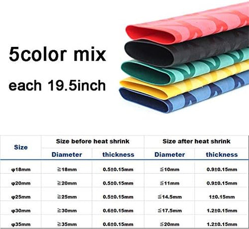 5color Mix Heat Shrink X-Tube Wrap for Fishing Rod Grip Repair