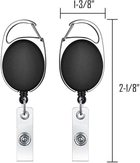 selizo 10pcs Retractable Badge Holders, ID Badge Clips with Carabiner Reel Clip