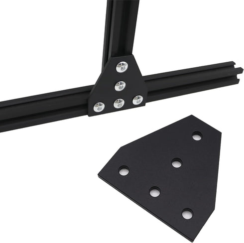 10pcs Corner Bracket Plate Black - 2020 Series T Shape Joint Plates with T Nuts and Screws for Aluminum Rail