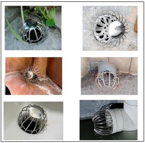 3 Inch 304 Stainless Steel Gutter Guard Filter Strainer for Round Downspout, Anti-Blocking Line Cap Drain Cover