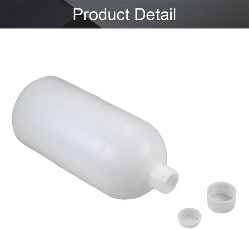 Othmro 5Pcs 1000ml/33.82oz PE Bottles, Small Mouth Laboratory Reagent Bottle for Food Store, White Translucent
