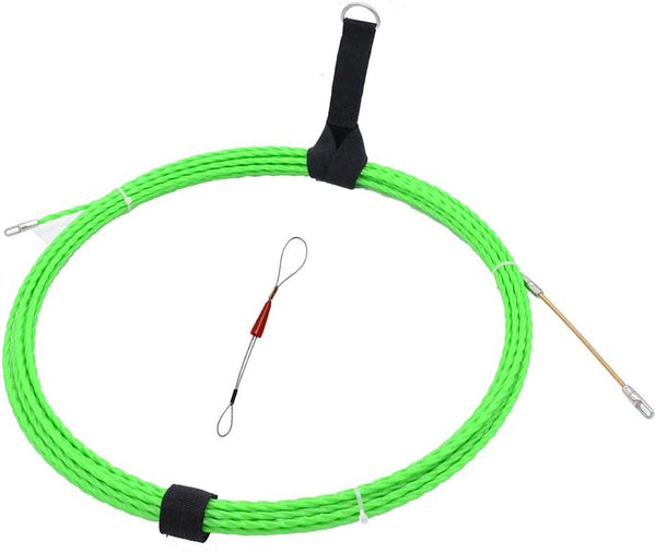 Fish Tape Electrical Wire Threader and Puller Tool 33 FT (10M) Upgrade Large Leader Hole Fastener
