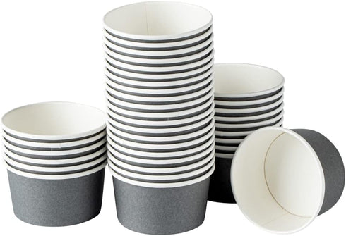 8-Ounce 50 Frozen Coppetta Dessert Cups, Disposable Ice Cream Cups - Lids Sold Separately, Sturdy, Gray Paper Yogurt