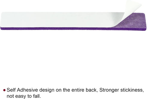 PATIKIL 4 Pack Felt Bulletin Board Bar Strip, Self Adhesive Wall Pin Board with Push Pins for Home Office Decor, Purple