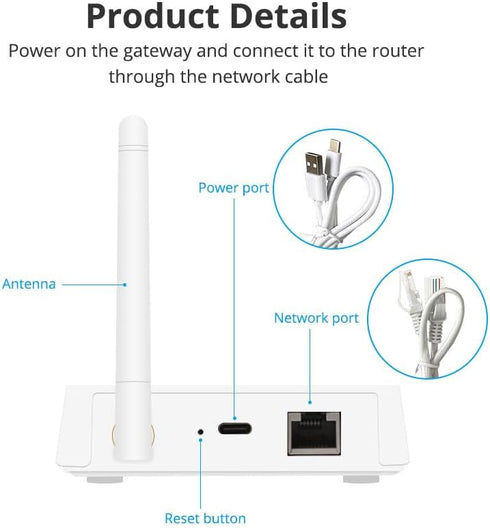 ZigBee Hub Intelligent Linkage Wired Gateway, Works with Tuya Smart Devices, Alexa Voice Control