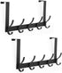 Over The Door Hooks, 2 Pack Door Hanger Hooks, Over The Door Towel Racks with 10 Coat Hooks for Hanging Clothes