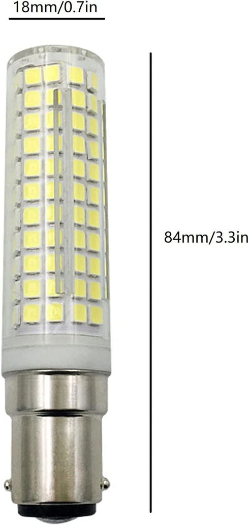 BA15D Bulbs 15W Dimmable, 120V 136-LEDs 2835SMD 6000K 2250LM CRI>90+,150 2-Pack LED Double Contact Bayonet Base