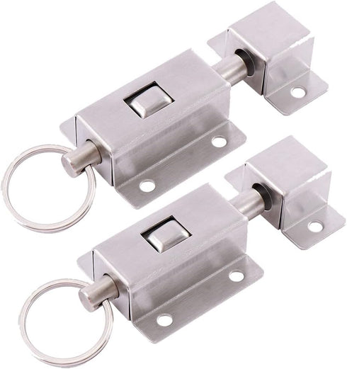 2PCS Slide Barrel Door Bolt, 3 Inch Long Stainless Steel Lock Door Bolts for Home Improvement
