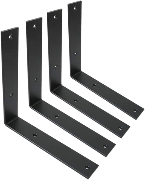 WINKER Shelf Bracket 8 Inch 8 Inchx8 Inchx1.5 Inch Heavy Duty Black Brackets