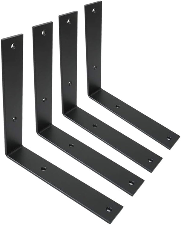 WINKER Shelf Bracket 8 Inch 8 Inchx8 Inchx1.5 Inch Heavy Duty Black Brackets