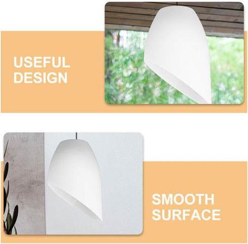 2pcs 42mm Angoily Plastic Small Lamp Shade Floor Light Covers Replacement White Shade Covers Inclined Horseshoe Shape