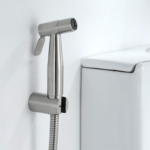 ZLOCYIVHE Set Bidet Sprayer with Single Cold Water Stainless Steel Portable Cloth Diaper Washer Shower Sprayer Wall