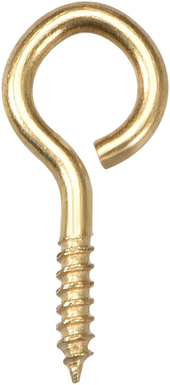 uxcell 0.9" Small Screw Eye Hooks - Self Tapping Screws Carbon Steel Screw-in Hanger Eye-Shape Ring Hooks, Gold (50pcs)