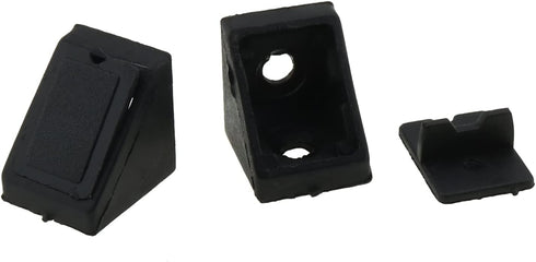 E-outstanding 10PCS 90 2 Plastic Corner Brace Black Plastic Furniture Corner Braces, Shelf Cabinet Door Degree Holes