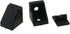 E-outstanding 10PCS 90 2 Plastic Corner Brace Black Plastic Furniture Corner Braces, Shelf Cabinet Door Degree Holes