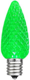 Novelty Lights 25PK C9 Ultra Bright Dimmable LED Replacement Bulbs, Faceted Outdoor Christmas Light Bulbs, Green
