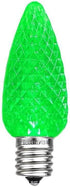 Novelty Lights 25PK C9 Ultra Bright Dimmable LED Replacement Bulbs, Faceted Outdoor Christmas Light Bulbs, Green