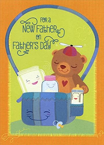 Designer Greetings Teddy Bear, Baby Bottle, Baby Powder Father's Day Card for