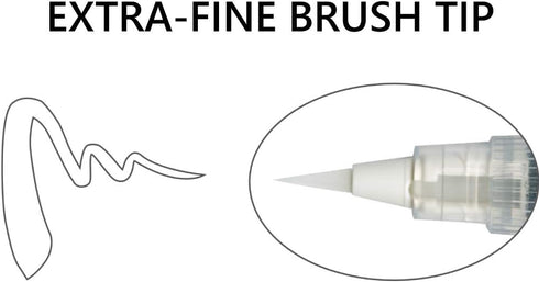 Kuretake ZIG BRUSH PEN WHITE, Fine Brush Tip for Illustration and Manga