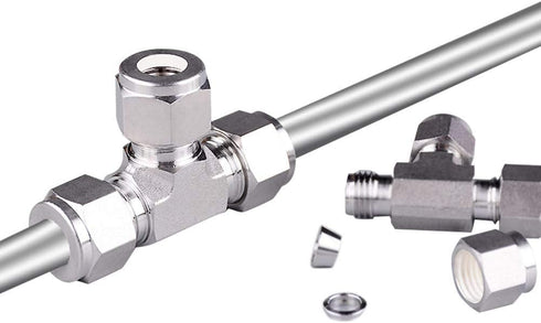 Beduan Pneumatic Stainless Steel 3/8” Compression Fittings Tee Let-Lok Adapter