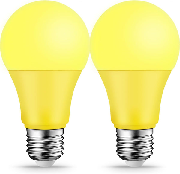 Bug Light Bulbs LED Yellow Light Bulb, 9W (6W Equivalent), E26 Base Amber Bug Light for Outdoor