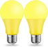 Bug Light Bulbs LED Yellow Light Bulb, 9W (6W Equivalent), E26 Base Amber Bug Light for Outdoor