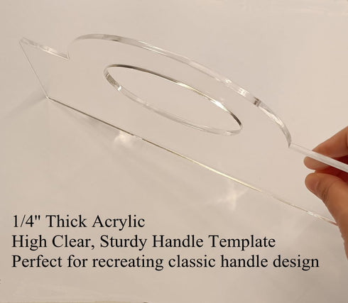 Oval Grip Charcuterie Board Handle Template,Oval Grip Handle Acrylic Router Template for Charcuterie Home Kitchen Cutting Board Handle (11.75x4.1")