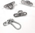 Stainless Steel Pad Eye Plate U Hooks + Snap Hook, Marine Hardware Staple Hook Loop with Screws, 4 Pack