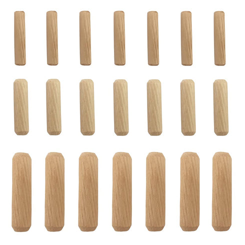 21pcs Assorted Wooden Dowels M6 M8 M10, Hard Wood Grooved Plugs for Furniture Woodwork Craft DIY Carpentry (6mm 8mm