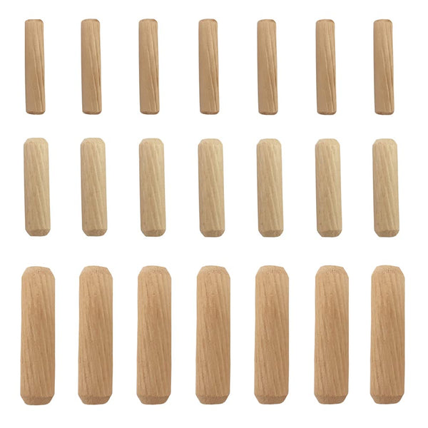 21pcs Assorted Wooden Dowels M6 M8 M10, Hard Wood Grooved Plugs for Furniture Woodwork Craft DIY Carpentry (6mm 8mm