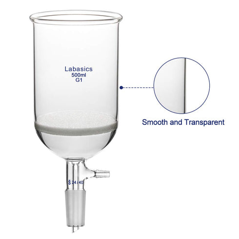 Borosilicate Glass Buchner Filtering Funnel with Coarse Frit (G1), 95mm Inner Diameter, 500ml