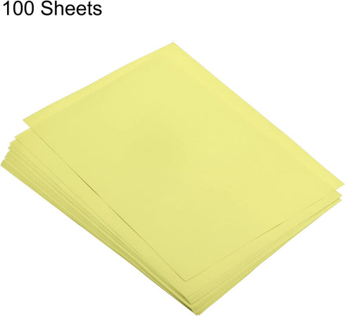 MECCANIXITY 100 Sheets Colored Copy Paper, 8 1/2 Inch, 22lb/80gsm, Light Yellow for Office Printing