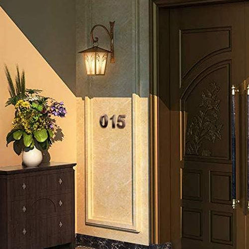 YoCosii 3 Inch Bronze House Numbers for Mailbox or Door Address, Pack of 10, Home Office Hotel Room Sign