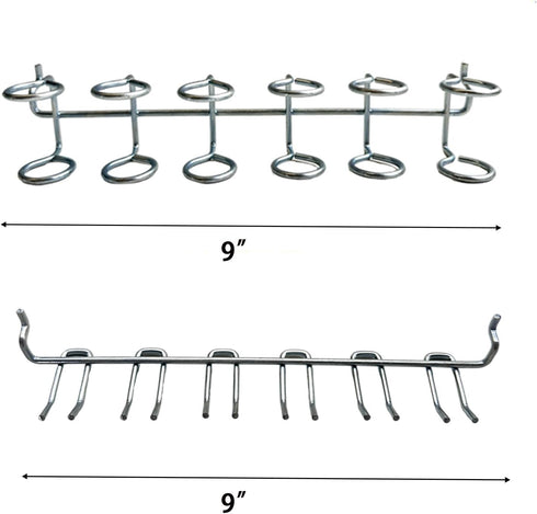 Pegboard Screwdriver Holders Organizer, Stainless Steel Peg Board Tool Utility Hooks for Shop Store, Silver