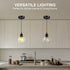 71 Inch Fixture(E26 Bulb) Pendant Lights Kitchen Island, Black Pendant Light with Glass Lampshade, Adjustable Hanging
