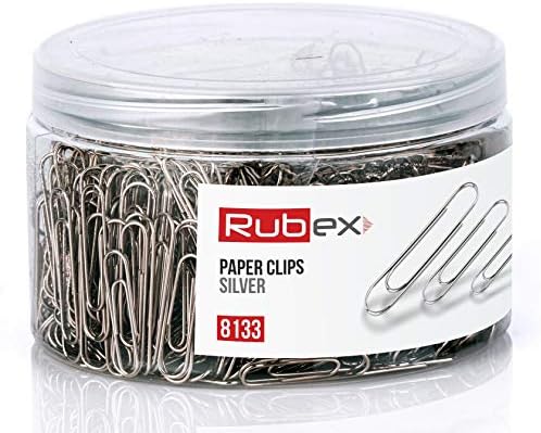 RUBEX 700 Paper Clips, Silver, Assorted Sizes for Office, School, Document Organization