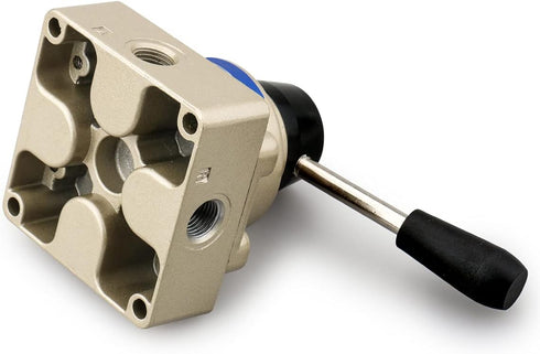 Baomain HV-02 Rotary Lever Hand Valve, PT1/4 Air Flow Control, 3 Position 4 Way