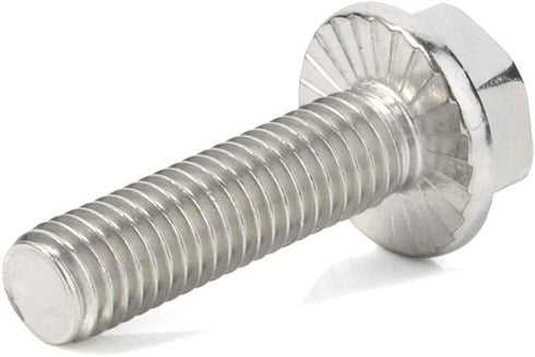 M6 x 10mm 12mm 16mm 20mm 25mm Flanged Hex Head Bolts, Stainless Steel 18-8 (304), Quantity 25
