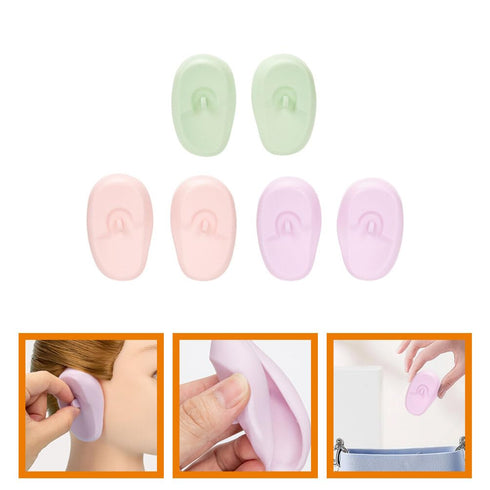 3 Healifty Pairs Silicone Ear Covers Hair Dye Earmuffs Ear Protectors for Hair Styling Salon Equipment