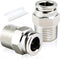 TAILONZ PNEUMATIC 304 Stainless Steel Male Straight 4MM Tube OD x 1/8 Inch NPT Push to Connect Fittings (Pack of 2)
