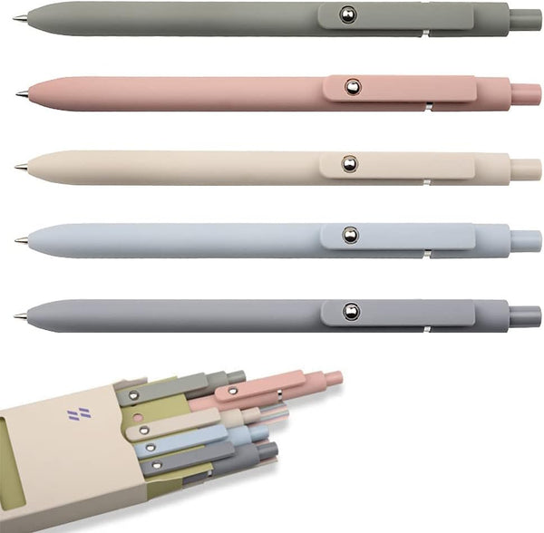 Quick Dry Ink Pens, Gel Pens Fine Point, 0.5 mm Black Ink Retractable Rollerball Pens for School Office Supplies, 5Pcs