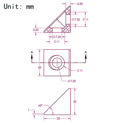 Zeberoxyz 8PCS Silver Angle Sharp Corner Bracket Connector with 16PCS M5x10mm Screws, 16PCS M5 T-Nuts for 2020Series