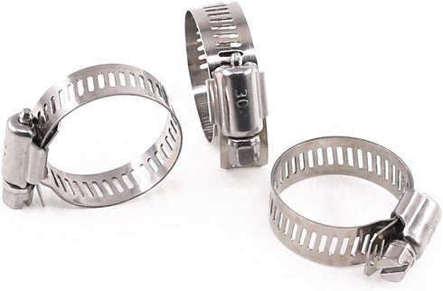 Glarks 20Pcs Adjustable Worm Gear Hose Clamps Assortment Kit, 304 Stainless Steel, 18-32MM Range for Plumbing