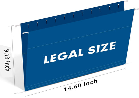 RAZCC 60 Pack Hanging File Folders, Legal Size Reinforced for Bulky Files with Adjustable Tabs