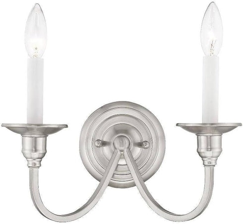 Livex Lighting 5142-91 Cranford 2-Light Wall Sconce, Brushed Nickel
