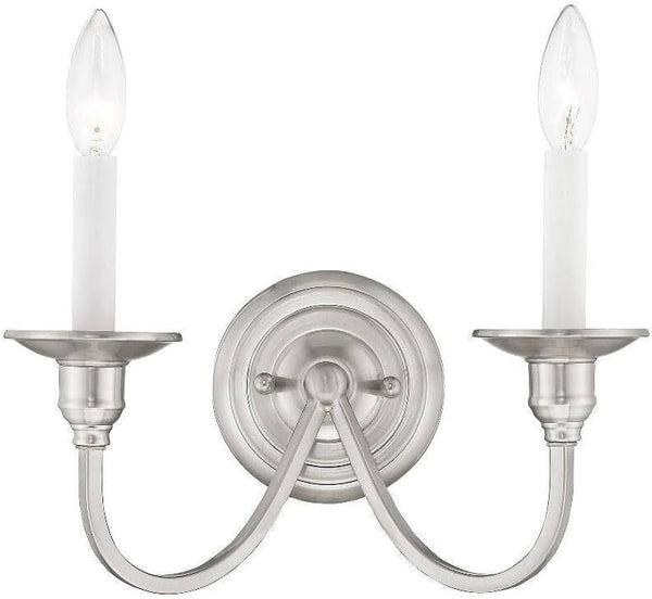 Livex Lighting 5142-91 Cranford 2-Light Wall Sconce, Brushed Nickel