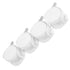 Veemoon 4pcs 1.5-inch White Furniture Casters with Brake, Threaded Stem Swivel Cart